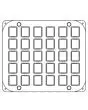 PIASTRA PER PÂTE À CHOUX PER COOKMATIC A FORMA DI CILINDRO - MOD. PIASTRACHOUX02 - IN ALLUMINIO - RIVESTIMENTO ANTIADERENTE - DIMENSIONI cm L 38 x P 33 - ADATTABILE PER COOKMATIC SPECIAL - DIM. IMPRONTA ø cm 3,2 x 4 - N. 30 IMPRONTE - PESO CRUDO g 8 - PES
