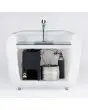 BEER DISPENSER - Struttura in acciaio inox - Per interno/esterno - Dispenser e impianto di raffreddamento inclusi - Compressore 1/4 HP - Serbatoio dell'acqua Capacità 26Lt - Banco del ghiaccio 13 Kg - Prestazioni massime 95Lt / H - Numero massimo di bobin