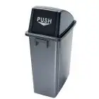 Gettacarte con apertura push in polipropilene grigio con coperchio nero, capacità lt 60 Medial Office 60 Mod 114210