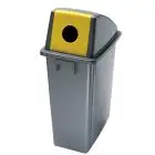 Gettacarte in polipropilene grigio con coperchio con foro frontale giallo, capacità lt 60 Medial Office 60 Mod 114216