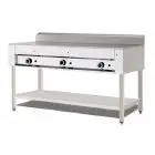 CUOCIPIADINA A GAS POLLINI - Modello C.P10 - Su gambe in acciaio inox -  Piana in ferro - Portata termica KW 16,5 - Dim. ingombro cm L 151 x P 73 x H 96 - Norma CE