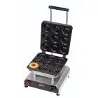 PIASTRA SINGOLA - MOD. 2351872EU - IN ALLUMINIO TEFLONATO - FORMA: N. 9 WAFFEL A CIAMBELLA Ø cm 8X2,6 - Alimentazione V 230/50hz monofase - POTENZA W 2800 - DIM. Cm L 32 x P 34 x h 27,5 - NORMA CE