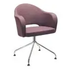 POLTRONCINA AGATHA - MOD. 048 - STRUTTURA A 4 RAZZE IN ACCIAIO TUBOLARE TONDO CON BRACCIOLI - SEDILE E SCHIENALE IN TESSUTO - PER USO INTERNO - SU RICHIESTA DISPONIBILE IN TESSUTO BICOLORE - DIM. Cm L 60 x P 59 x H 82 - NORMA CE