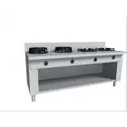 CUCINA EURASIA A GAS 4 FUOCHI  - MOD. PAP042 - Costruita esclusivamente su misura - Vano a giorno - Piano liscio - Potenza a gas a scelta tra kW 3,0/4,5/7,5/9,5/14/21 - Dimensioni: cm L 100 x P 100 x H 85 - Norma CE