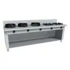 CUCINA EURASIA A GAS 5 FUOCHI  - MOD. PAP05 - Costruita esclusivamente su misura - Vano a giorno - Piano liscio - Potenza a gas a scelta tra kW 3,0/4,5/7,5/9,5/14/21 - Dimensioni: cm L 150 x P 100 x H 85 - Norma CE