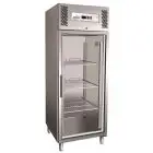 ARMADIO FRIGORIFERO IN ACCIAIO INOX AISI 304 - VENTILATO - Mod. G-GN650TNG - GASTRONORM 2/1 (cm 65 x 53) - N. 1 PORTA VETRO - CAPACITA' LT 650 - TEMPERATURA -2° /+8º C - Dim. cm L 74 x P 83 x h 201 - Norma CE
