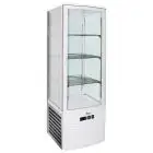 ESPOSITORE REFRIGERATO VERTICALE - VETRO SU 4 LATI - Mod. G-LSC235 - VENTILATO - CAPACITA' Lt 235 - TEMPERATURA +2°/+8°C - Dim. cm L 51,5 x P 48,5 x h 169,5 - Norma CE