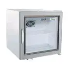 ARMADIETTO FRIGORIFERO SNACK IN LAMIERA VERNICIATA - STATICO - Mod. G-SC50G - CAPACITA' Lt 68 - N. 1 PORTA VETRO - TEMPERATURA +2°/+8°C - Dim. cm L 57 x P 53,3 x h 53 - Norma CE