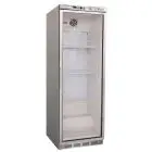 ARMADIO FRIGORIFERO IN ACCIAIO INOX AISI 430 E ABS - STATICO - ECO - Mod. G-ER400GSS - N. 1 PORTA VETRO - CAPACITA' LT 350 - TEMPERATURA +2º/+8ºC - Dim. cm L 60 x P 58,5 x h 185,5 - Norma CE