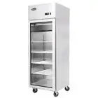 ARMADIO FRIGORIFERO IN ACCIAIO INOX - Mod. MCF8604GR - VENTILATO - CAPACITA' LT 670 - N. 1 PORTA VETRO - TEMPERATURA 0°/+8°C - Dim. cm L 73 x P 80,5 x h 206,5 - Norma CE