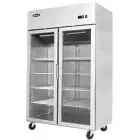 ARMADIO FRIGORIFERO IN ACCIAIO INOX - Mod. MCF8605GR - VENTILATO - CAPACITA' LT 1240 - N. 2 PORTE VETRO - TEMPERATURA 0°/+8°C - Dim. cm L 131,4 x P 80,5 x h 206,5 - Norma CE