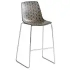 SGABELLO ALHAMBRA - MOD. ALHAMBRA ST 76 - SGABELLO CON SEDUTA IN TECNOPOLIMERO - TELAIO IMPILABILE IN METALLO CROMATO O VERNICIATO - PER USO INTERNO/ESTERNO - DIM. cm L 50 x P 55 x H 114 - NORMA CE