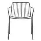 SEDIA NOLITA CON BRACCIOLI - MOD. NOLITA 3655 - SEDIA CON SCHIENALE BASSO INTERAMENTE IN ACCIAIO - IMPILABILE - PER USO ESTERNO - DIM. cm L 59,5 x P 53 x H 77 - NORMA CE