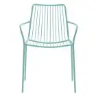 SEDIA NOLITA CON BRACCIOLI - MOD. NOLITA 3656 - SEDIA CON SCHIENALE ALTO INTERAMENTE IN ACCIAIO - IMPILABILE - PER USO ESTERNO - DIM. cm L 59,5 x P 58 x H 84,5 - NORMA CE