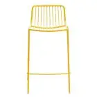 SGABELLO NOLITA - MOD. NOLITA 3657 - SGABELLO CON SCHIENALE BASSO INTERAMENTE IN ACCIAIO - IMPILABILE - PER USO ESTERNO - DIM. cm L 49,5 x P 46,5 x H 86 - NORMA CE