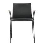 SEDIA OSAKA CON BRACCIOLI - MOD. OSAKA METAL 5712 - GAMBE IN TUBO D'ACCIAIO CROMATO O VERNICIATO - SCOCCA IN MULTISTRATO DI FRASSINO - BRACCIOLI IN FRASSINO - PER USO INTERNO - CONFEZIONE DA N. 3 - DIM. cm L 56 x P 52 x H 77,5 - NORMA CE