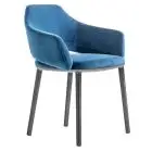 SEDIA VIC - MOD. VIC 645 - GAMBE IN MASSELLO DI FRASSINO LACCATO NERO - SEDILE E SCHIENALE RIVESTITI - CARTER IN ABS - PER USO INTERNO - DIM. cm L 64 x P 53,5 x H 78 - NORMA CE