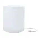 SGABELLO BASSO LUMINOSO - MOD. WOW 485 - STRUTTURA IN POLIETILENE BIANCO TRASPARENTE ALLA LUCE - PER USO INTERNO - DIM. cm Ø 44 x H 46,5 - NORMA CE
