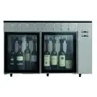 EROGATORE DI VINO AL CALICE E AZOTATRICE - Mod. VINO 6 - Plug & Play - Struttura in acciaio inox Aisi 304 - Capacità: N. 6 bottiglie disposte in linea, due vani da N. 3 bottiglie ciascuno - Alimentazione 220/240V/1/50 Hz - Dimensioni cm L 84,5 x P 38 x 64