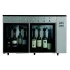 EROGATORE DI VINO AL CALICE E AZOTATRICE - Mod. VINO 8 - Plug & Play - Struttura in acciaio inox Aisi 304 - Capacità: N. 8 bottiglie disposte in linea, due vani da N. 4 bottiglie ciascuno - Alimentazione 220/240V/1/50 Hz - Dimensioni cm L 100,2 x P 35,9 x