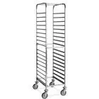 Carrello portateglie - Mod. 2077 - Struttura in acciaio inox AISI 304 - capacità 18 teglie 60 x 40 cm - passo guide cm 7,5 - Dimensioni cm 52 x 72 x 176 h
