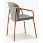 POLTRONA FINN CON BRACCIOLI - MOD. 2892 - TELAIO DIAM. ø mm. 25 VERNICIATO ANTRACITE O VERNICIATO TERRACOTTA - SCOCCA IMBOTTITA - ANIMA IN LEGNO - PER USO INTERNO - IMPILABILE - DIM. cm L 58 x P 55 x H 78 - NORMA CE