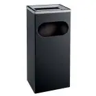 Posacenere e gettacarte in metallo verniciato nero, capacità lt 27 Medial Quadro 27 Mod 790018