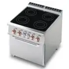 Cucina elettrica 4 piastre in vetroceramica con forno elettrico Allforfood CFC4/98ET linea ELLE