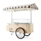 CARRETTINO DEI GELATI - VENTILATO - VETRI IN CRISTALLO TEMPRATO - UNITA' CONDENSATRICE RAFFREDDATA AD ARIA - TEMPERATURA -16/-10°C - Dim. cm. L 200 x P 128,5 x h 208,1