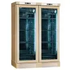 VETRINA REFRIGERATA PER VINO - Mod. ENY 820 N NATURAL - STATICO - TEMPERATURA °C +4/+18 - N. 2 PORTE IN VETRO - STRUTTURA IN LEGNO FRASSINO NATURALE - CAPACITA' LORDA Lt. 764 - CAPACITA' NETTA Lt. 604 - POTENZA W 244 - ALIMENTAZIONE 220/50Hz MONOFASE - DI