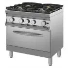 Cucina a gas 4 fuochi con forno a gas Allforfood 7DGMH4GH12 linea IKON