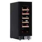 VETRINA REFRIGERATA PER VINO - Mod. EY 20 I1VD NL - VENTILATO - TEMPERATURA °C +2/+20 - N. 1 PORTA IN VETRO - STRUTTURA IN LAMIERA VERNICIATA NERA - CAPACITA' LORDA Lt. 60 - POTENZA W 65 - ALIMENTAZIONE 220/50Hz MONOFASE - DIMENSIONI cm L 29,5 x P 57,3 x 