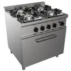 Cucina a gas 4 fuochi con forno a gas Allforfood G7NURG4FO4M linea SIMPLE
