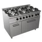 Cucina a gas 6 fuochi con forno elettrico Allforfood G7NURG8FH6O linea SIMPLE