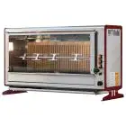 GIRARROSTO VERTICALE A GAS - MOD. ELBA18/PG - CAPACITA' N.18 POLLI - N. 3 aste in tubolare inox mm 12 x 12 mm Lunghezza cm 96 - Bruciatore con valvola di sicurezza, piezo e mattoni refrattari - Potenza 55 W - Potenza termica 14 Kw - Allacci: 230 V MONOFAS