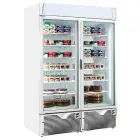 ESPOSITORE VERTICALE REFRIGERATO - MOD. EXPO 500 NV GE - RISPARMIO ENERGETICO FINO AL 45% - STATICO - CAPACITA' LT. 1047 - TEMPERATURA -15°/-25°C - Dim. Cm. L 134,6 x P 76,5 x h 199 - Norma CE