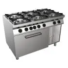 Cucina a gas 6 fuochi con forno elettrico Allforfood H7MZE6FE linea SPEED