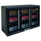 ESPOSITORE REFRIGERATO IN LAMIERA VERNICIATA E ALLUMINIO - PER BIBITE - Mod. G-BC3PS87 - VENTILATO - CAPACITA' Lt 320 - N. 3 PORTE VETRO SCORREVOLI - TEMPERATURA +2°/+8°C - Dim. cm L 135 x P 53,5 x h 87 - Norma CE