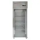 ARMADIO FRIGORIFERO IN ACCIAIO INOX AISI 201 - VENTILATO - Mod. G-GN650BTG-FC - GASTRONORM 2/1 (cm 65 x 53) - N. 1 PORTA VETRO - CAPACITA' LT 700 - TEMPERATURA -18°/-22º C - Dim. cm L 74 x P 83 x h 201 - Norma CE