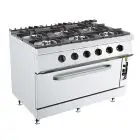 Cucina a gas 6 fuochi con forno a gas Allforfood K7S212N linea ANIS