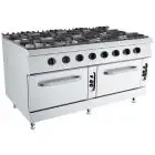 Cucina a gas 8 fuochi con 2 forni a gas Allforfood K7S213N linea ANIS