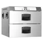 MANTENITORE DI TEMPERATURA CON 2 CASSETTI - MOD. GMC2E - VERSIONE ELETTRONICA - CAPACITA': 2 GN 1/1 - ALIMENTAZIONE MONOFASE V 230/1/50 Hz - POTENZA W 900 - DIMENSIONE Cm L 65 X P 60 X h 51 - Peso Kg 35