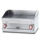 Fry Top elettrico professionale da banco piastra 1/2 liscia 1/2 rigata in acciaio Allforfood FTLRT/66ET linea ELLE