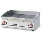 Fry Top a gas professionale da banco piastra 1/2 liscia 1/2 rigata cromata superchrome Allforfood FTLRT/68GS linea ELLE