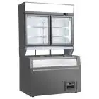 Espositore murale combinato con isola panoramica e pensile refrigerato Klimaitalia CANADA 145