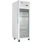 ARMADIO FRIGORIFERO IN ACCIAIO INOX - Mod. MCF8601-GR - VENTILATO - CAPACITA' LT 670 - N. 1 PORTA VETRO - TEMPERATURA -17°/-20°C - Dim. cm L 73 x P 80,5 x h 206,5 - Norma CE
