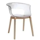 POLTRONA NATURAL MISS B ANTISHOCK - MOD. 2800 - SCOCCA IN POLICARBONATO - TELAIO IN FAGGIO NATURALE - PER USO INTERNO - DA ASSEMBLARE - DIM. cm L 58 x P 60 x H 77 - NORMA CE
