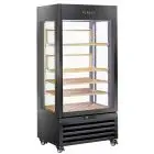 Espositore refrigerato per vino - Mod RV 604BL - Capacità n 120 bottiglie - Temperatura +0/+20 °C - Refrigerazione ventilata - Dimensioni cm L 90 x P 65 x 190 h