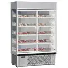 ESPOSITORE MURALE PER SALUMI E LATTICINI - MOD. SUPER SUNNY 19 GLASS HD G - PORTE BATTENTI - CAPACITA' LT. 1340 - TEMPERATURA 0°/+10°C - VENTILATO - DIMENSIONI cm. L 188,5 x P 73,7 x h 198,7 - Norma CE