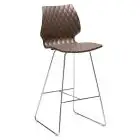 SGABELLO UNI - MOD. 391 - STRUTTURA A SLITTA IN ACCIAIO - SEDUTA IN POLIPROPILENE - FINITURA CROMATA PER USO INTERNO - FINITURA VERNICIATA PER USO INTERNO/ESTERNO - DIM. Cm L 51 x P 52 x H 109 - NORMA CE
